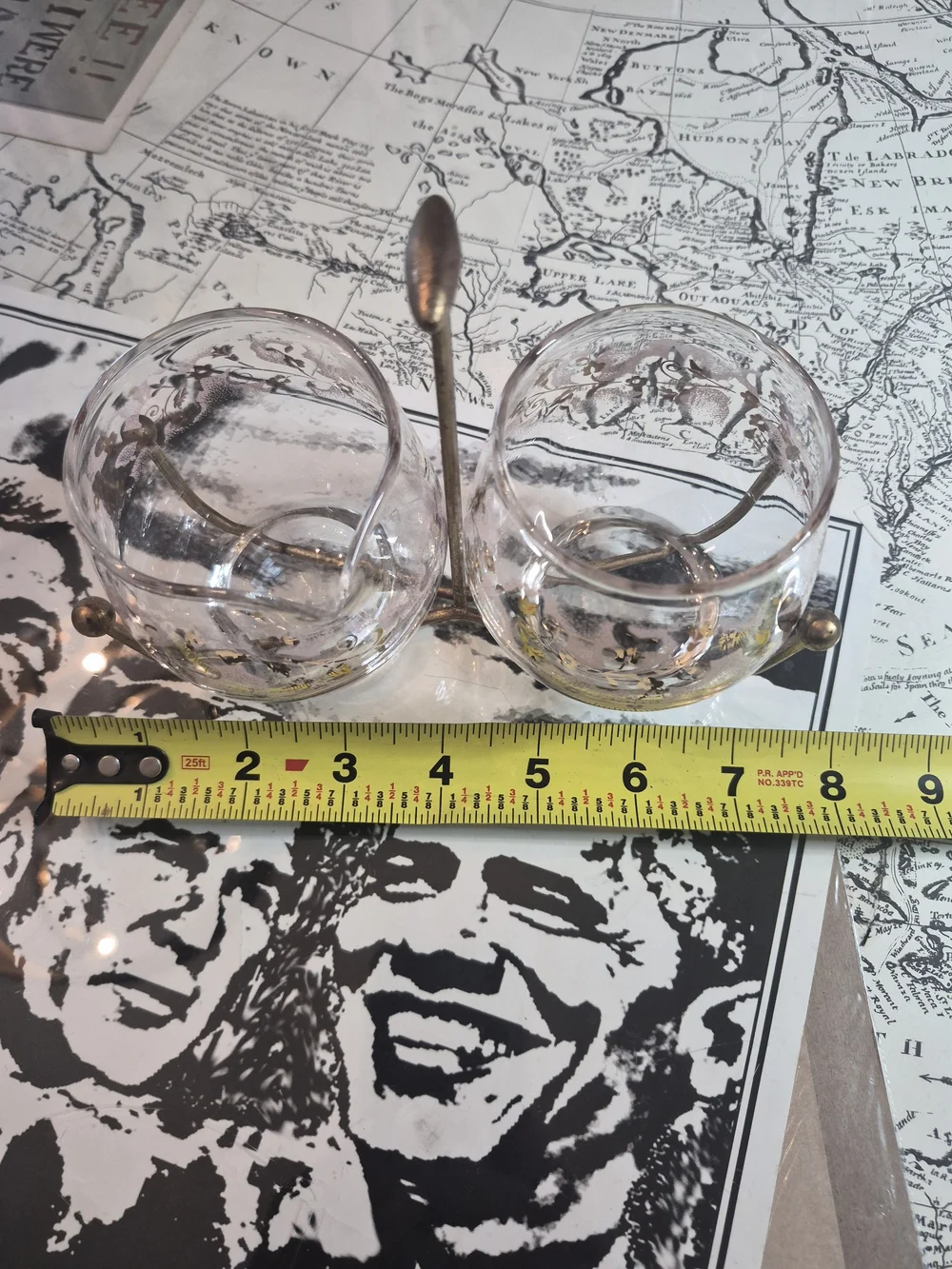 Libby Glass Mid Century Modern Cream Sugar Set Vintage